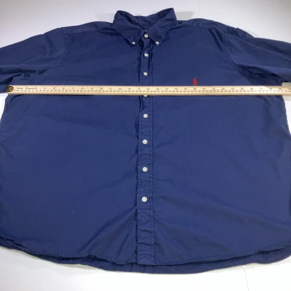 Polo Ralph Lauren Shirt Mens 2XB Navy Blue Featherweight Twill Button Down